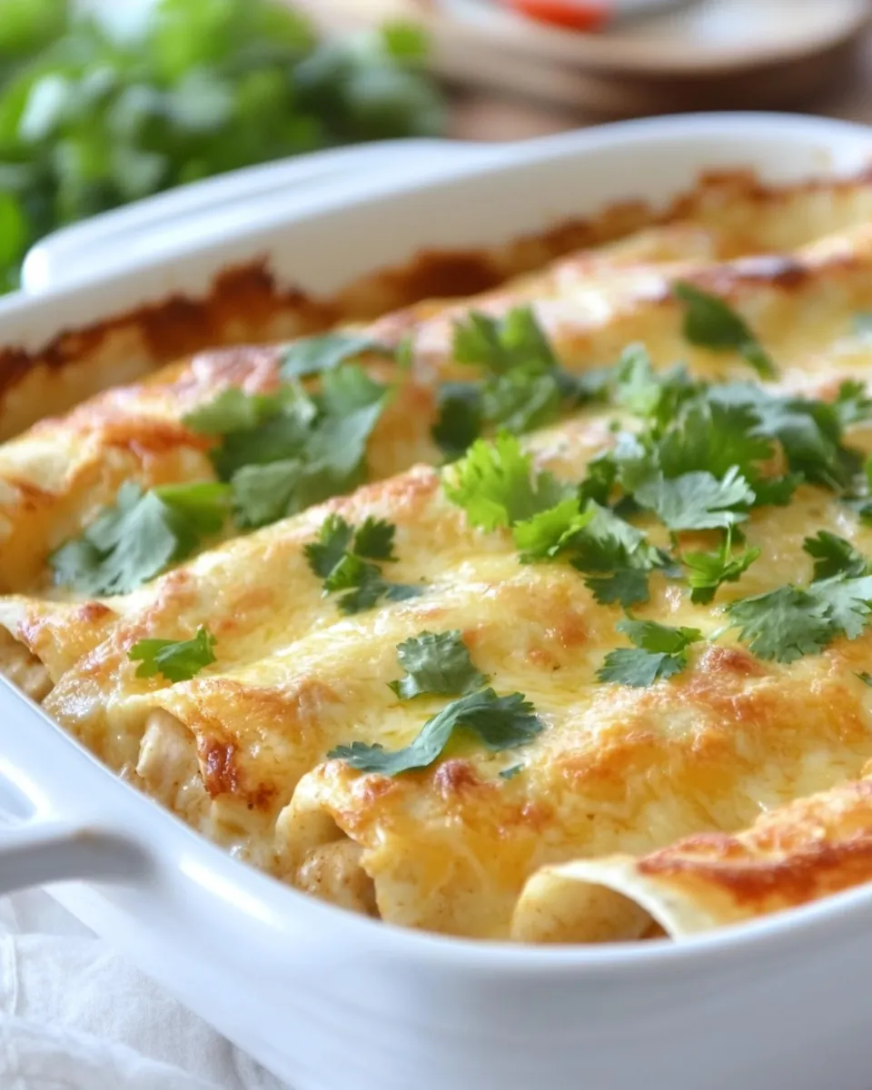 Easy Cheesy White Chicken Enchiladas