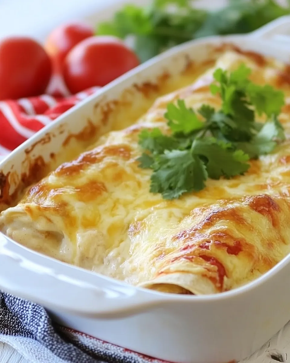 Easy Cheesy White Chicken Enchiladas