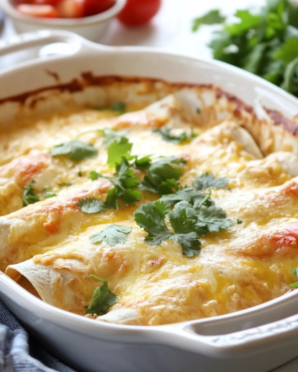 Easy Cheesy White Chicken Enchiladas