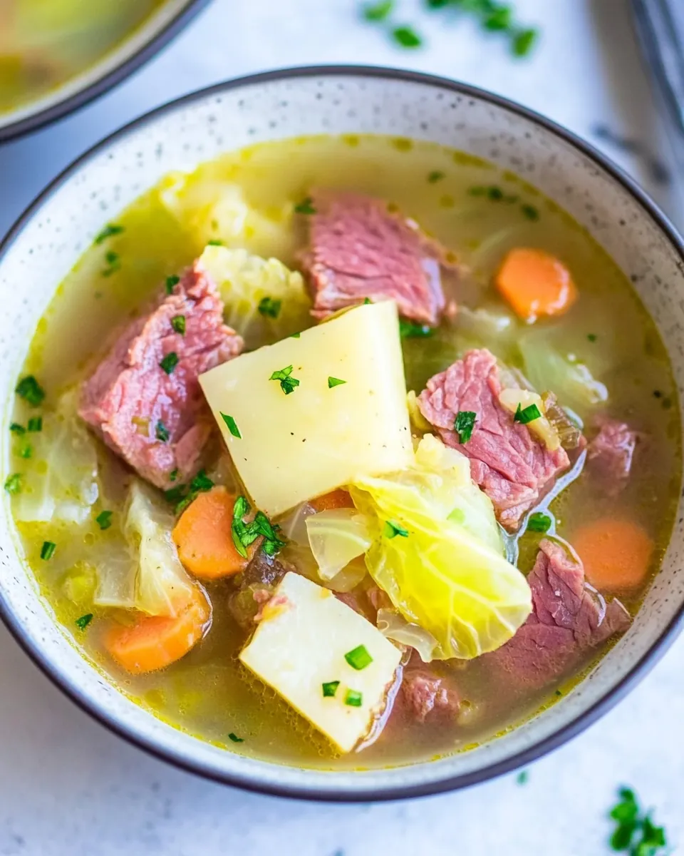 Easy Corned Beef and Cabbage Soup