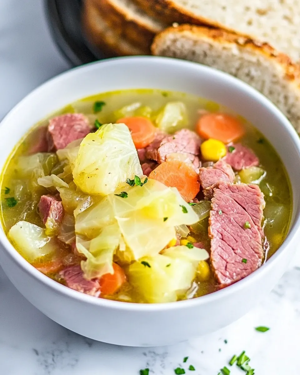 Easy Corned Beef and Cabbage Soup