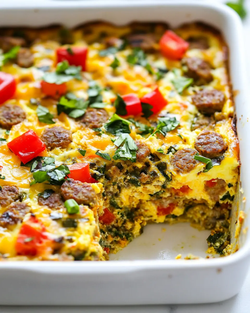 Easy Sausage and Veggie Egg Casserole