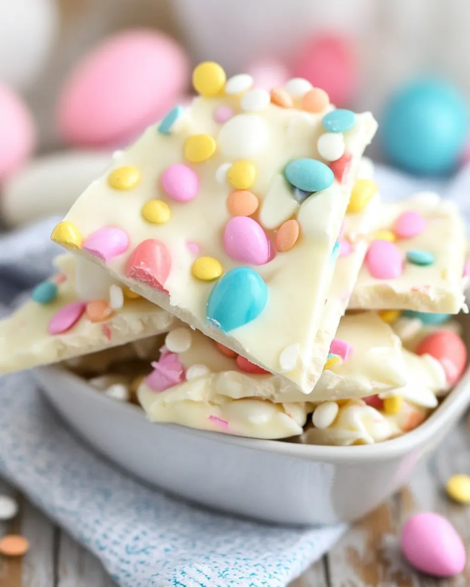 Easy White Chocolate Easter Bark