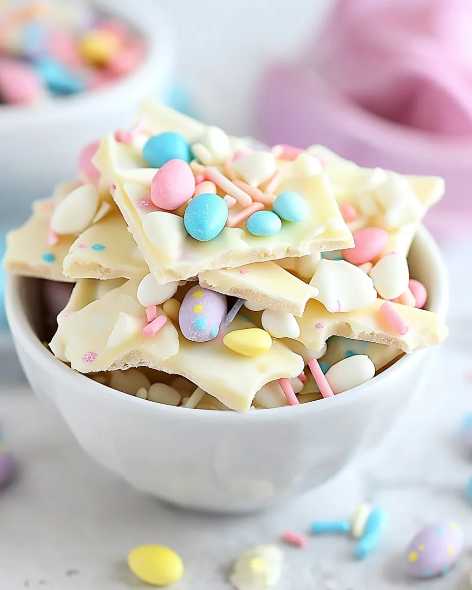 Easy White Chocolate Easter Bark