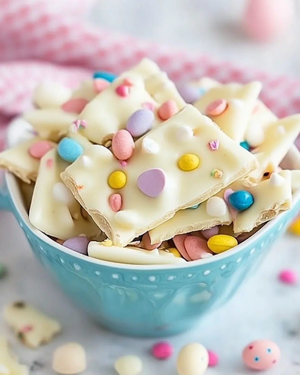 Easy White Chocolate Easter Bark