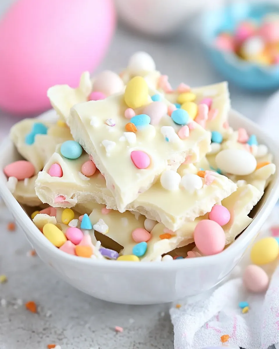 Easy White Chocolate Easter Bark