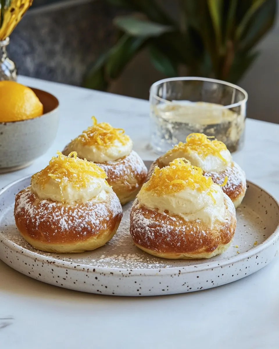 Stuffed Lemon Brioche Buns