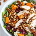 Fall Harvest Salad with Roast Chicken Sweet Potato and Pecans
