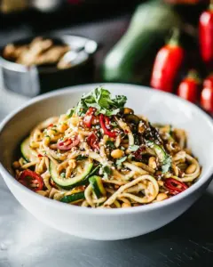 Firey Szechuan Peanut Chili Zucchini Noodles