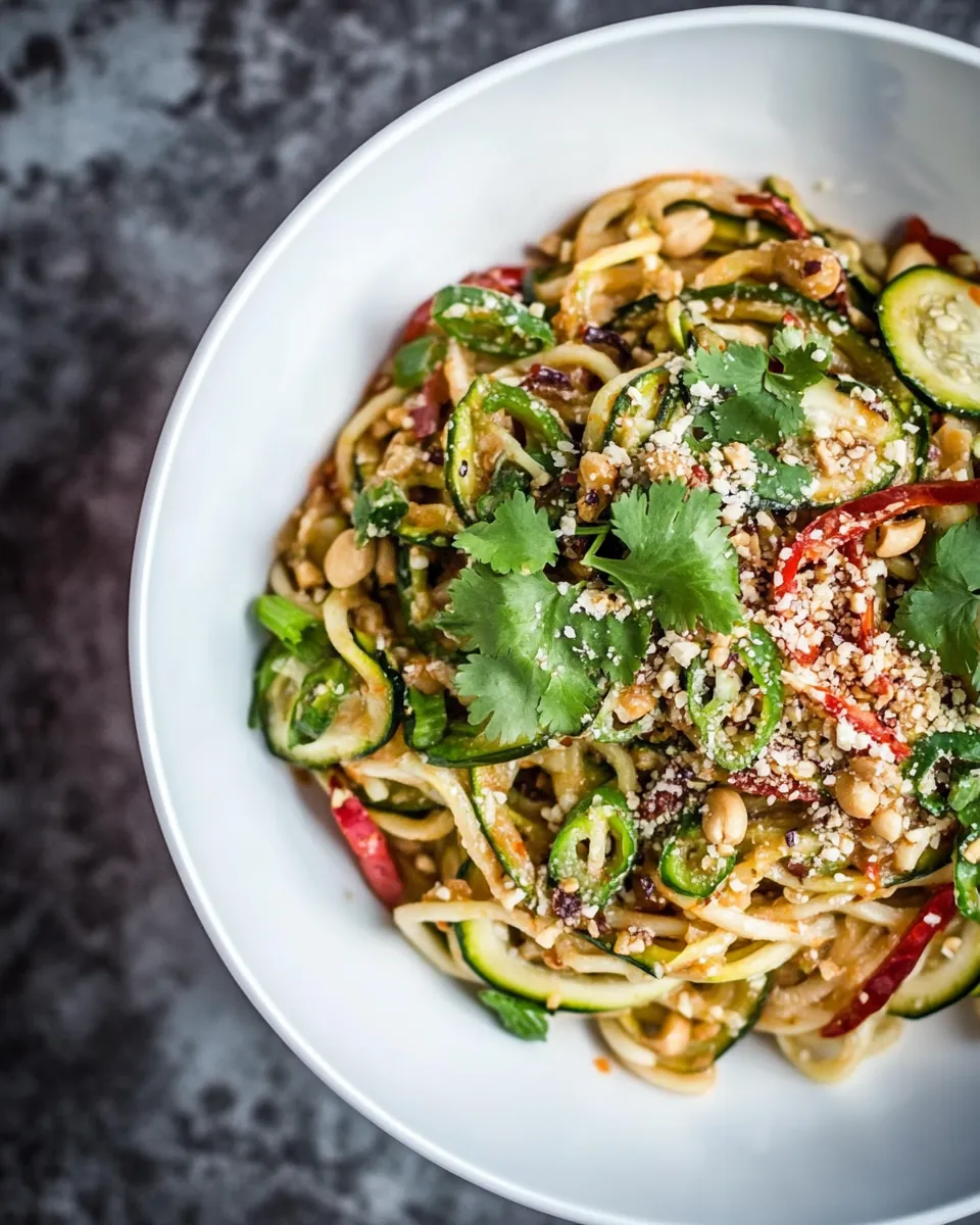 Firey Szechuan Peanut Chili Zucchini Noodles
