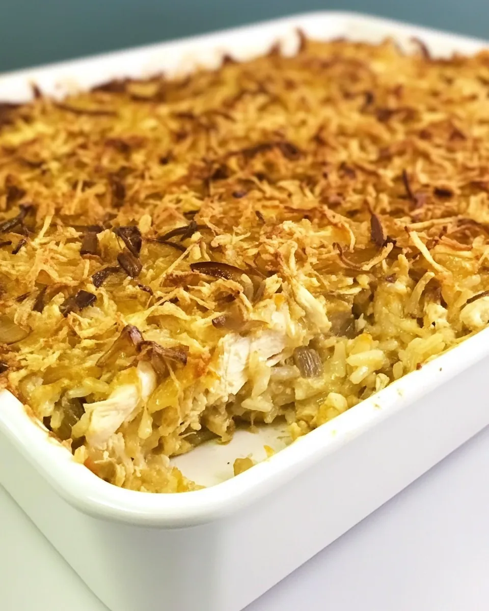 French Onion Chicken Rice Casserole