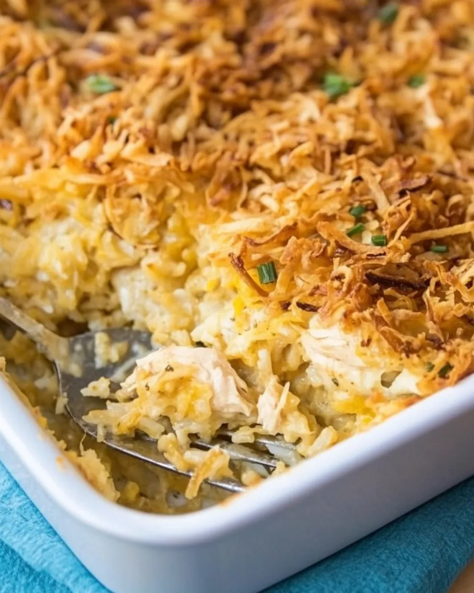 French Onion Chicken Rice Casserole