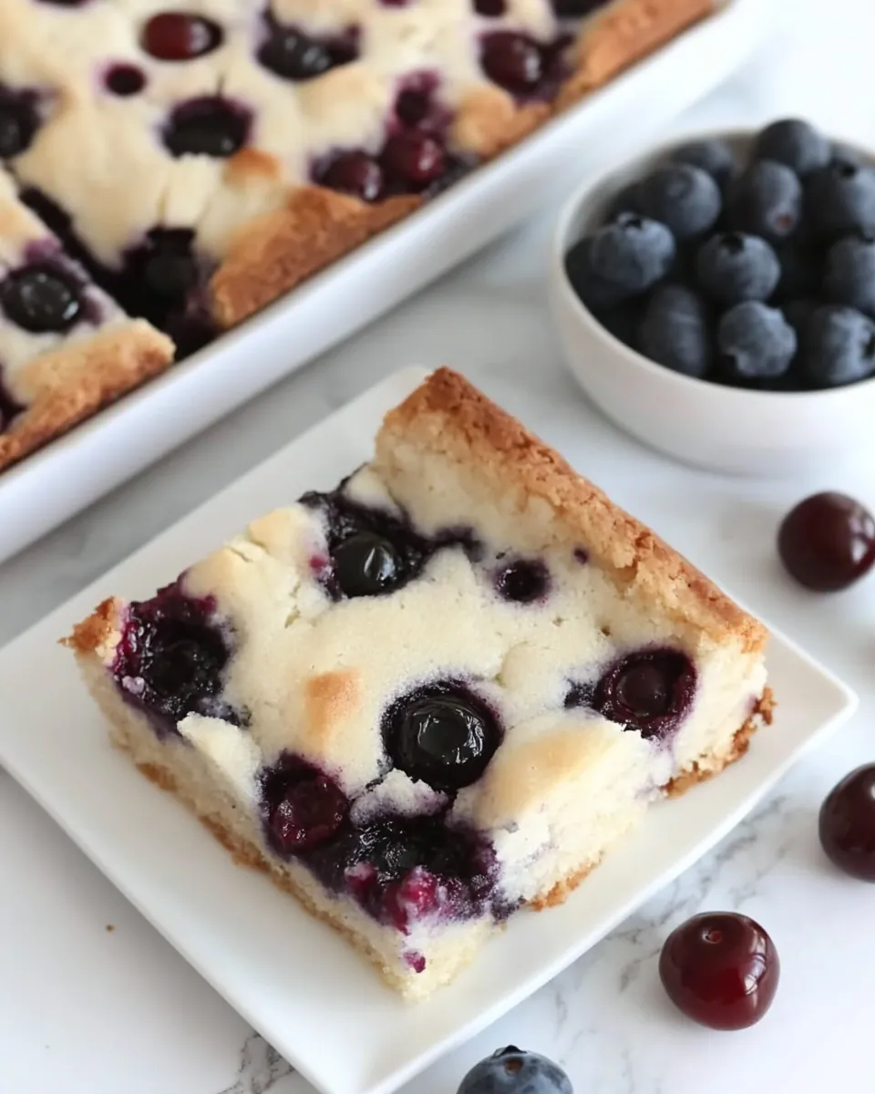 Fresh Blueberry and Cherry Cake Bars