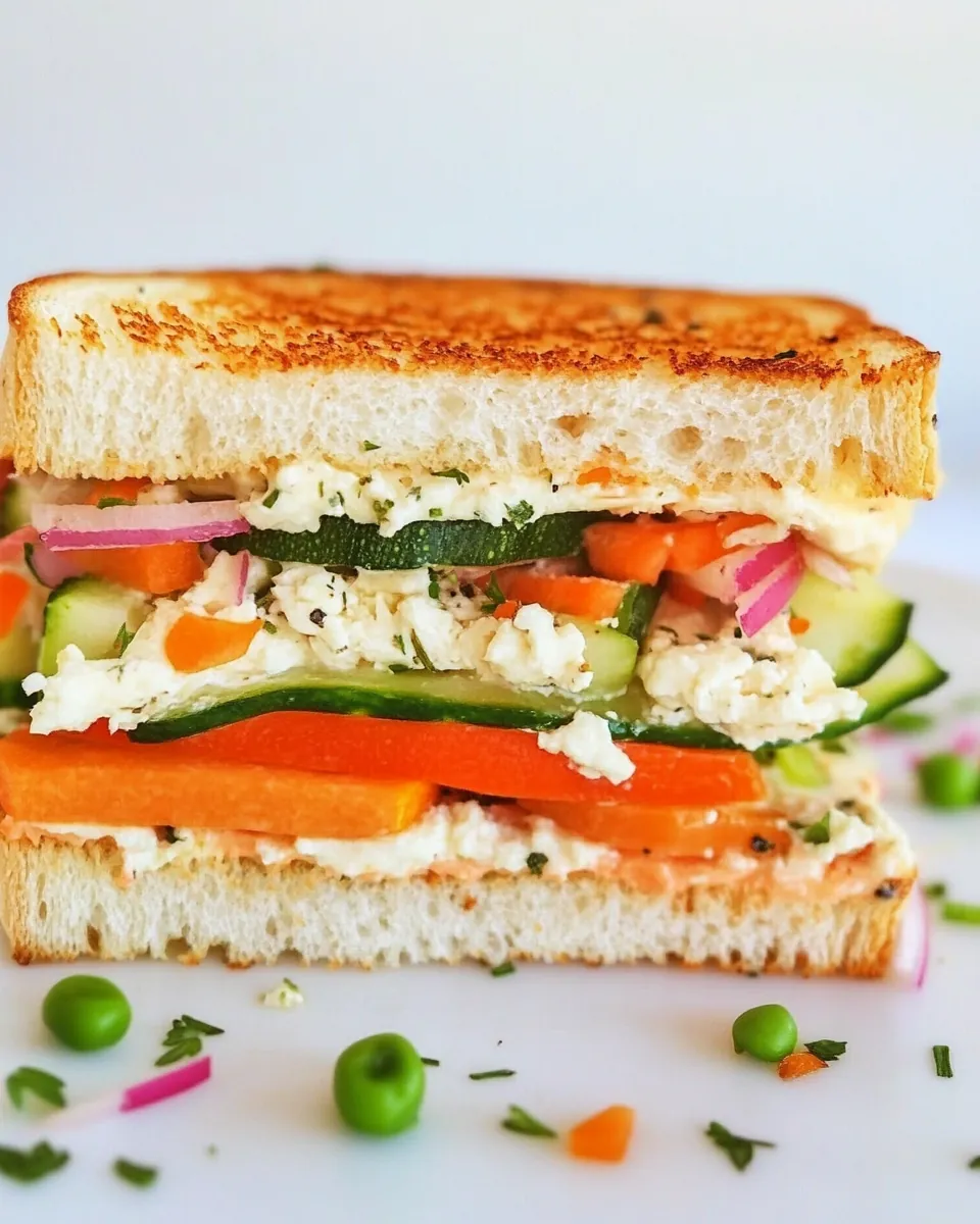 Garden Vegetable Sandwich with Herbed Goat Cheese