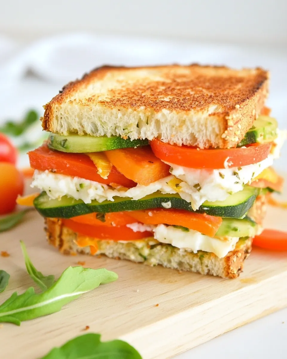 Garden Vegetable Sandwich with Herbed Goat Cheese