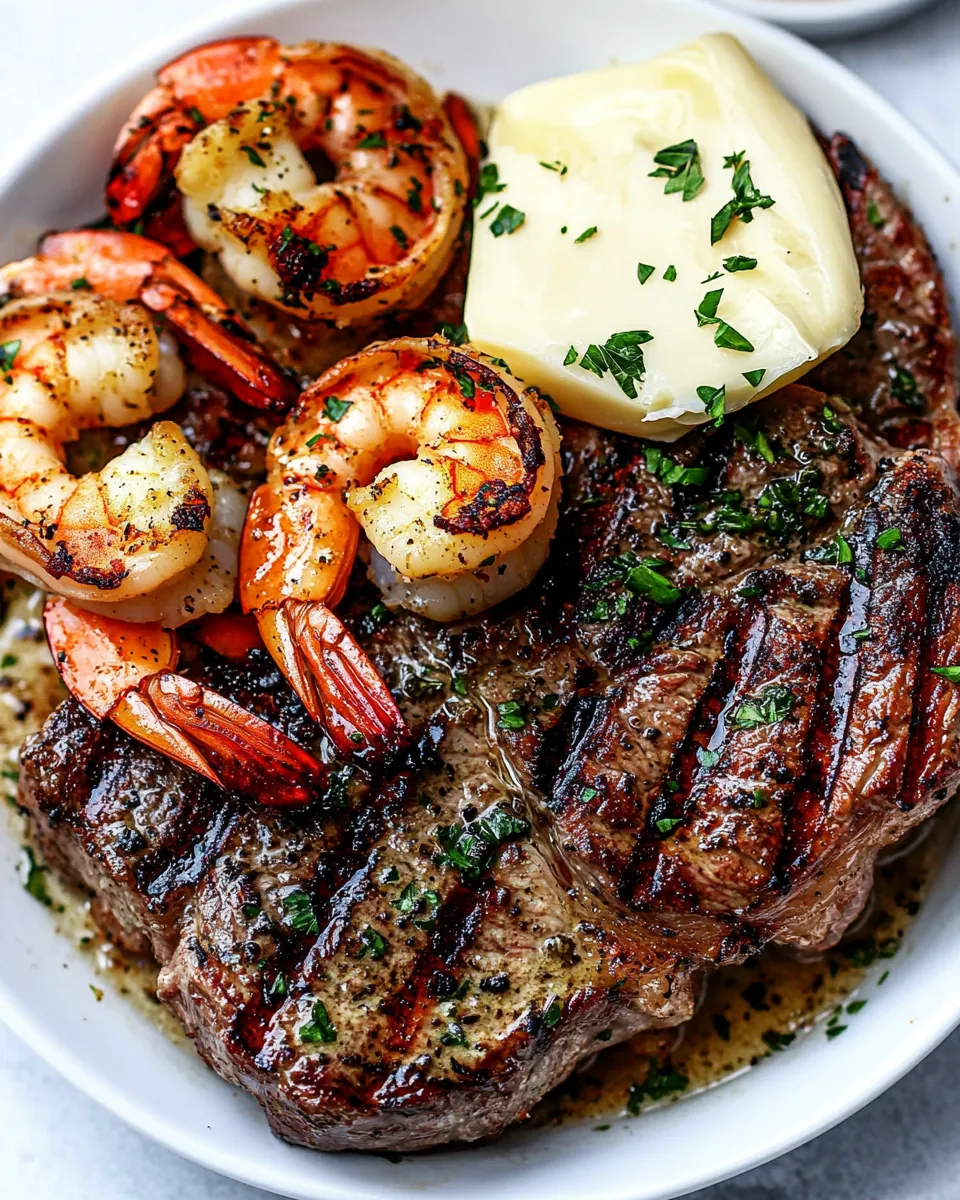 Garlic Butter Grilled Steak Shrimp
