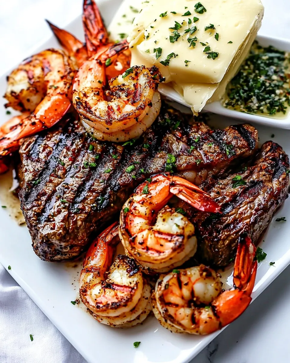 Garlic Butter Grilled Steak Shrimp