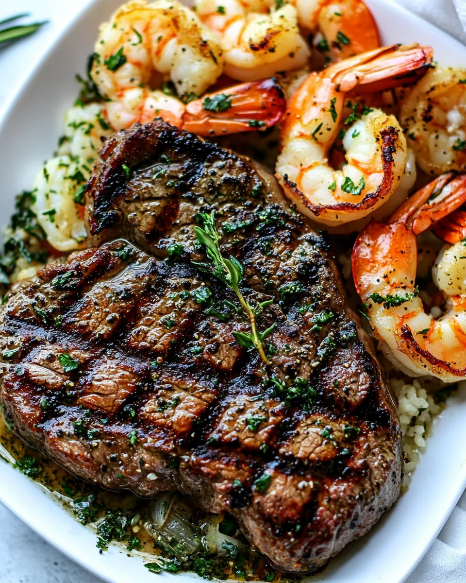 Garlic Butter Grilled Steak Shrimp