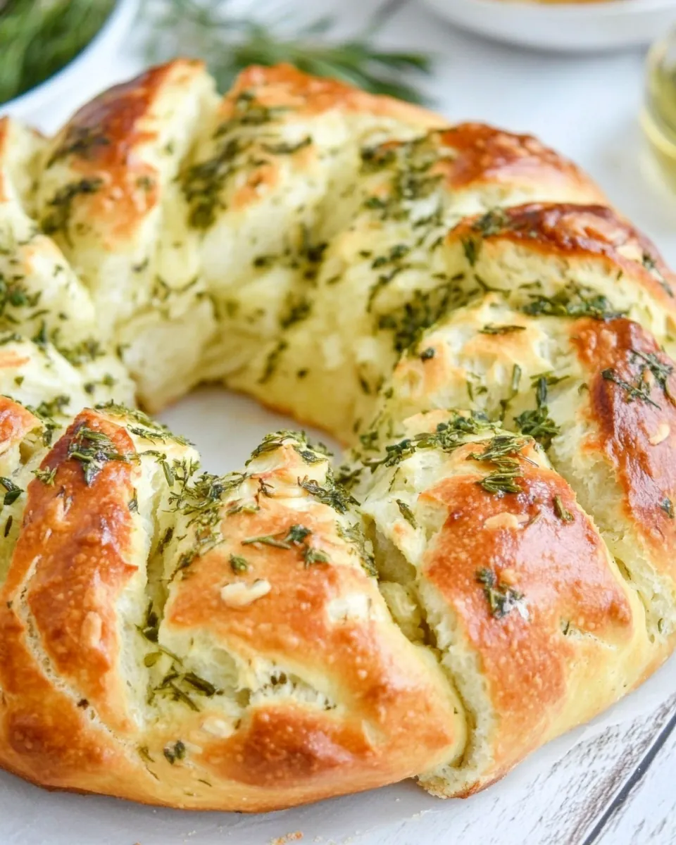 Garlic Herb Bread Wreath