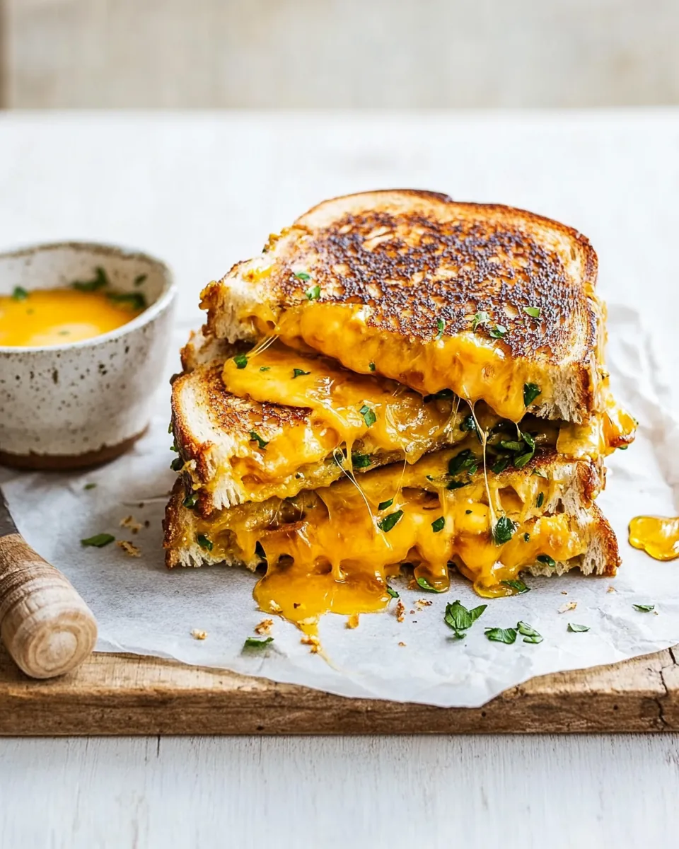 Giant Grilled Cheese with Hot Honey Butter