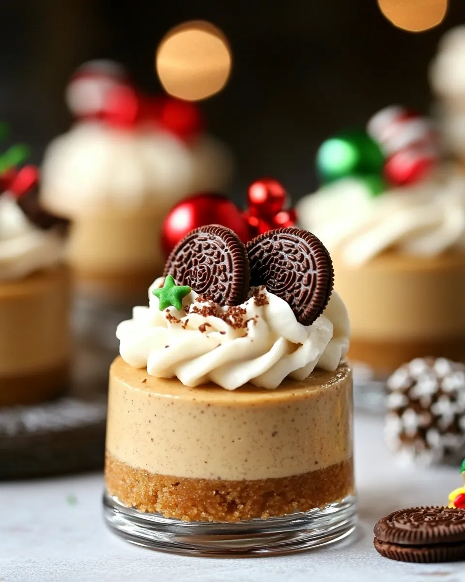 Gingerbread Oreo No Bake Mini Cheesecakes