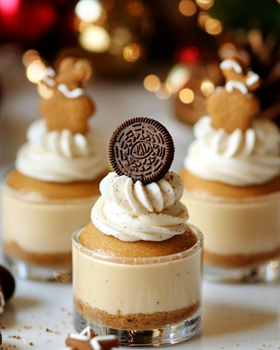 Gingerbread Oreo No Bake Mini Cheesecakes