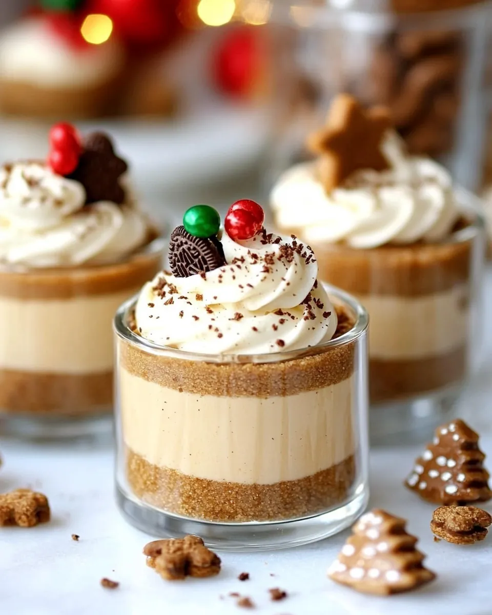 Gingerbread Oreo No Bake Mini Cheesecakes