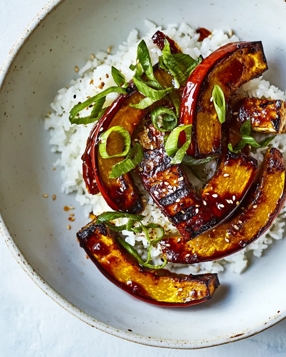Gochujang Delicata Squash with Rice Tofu