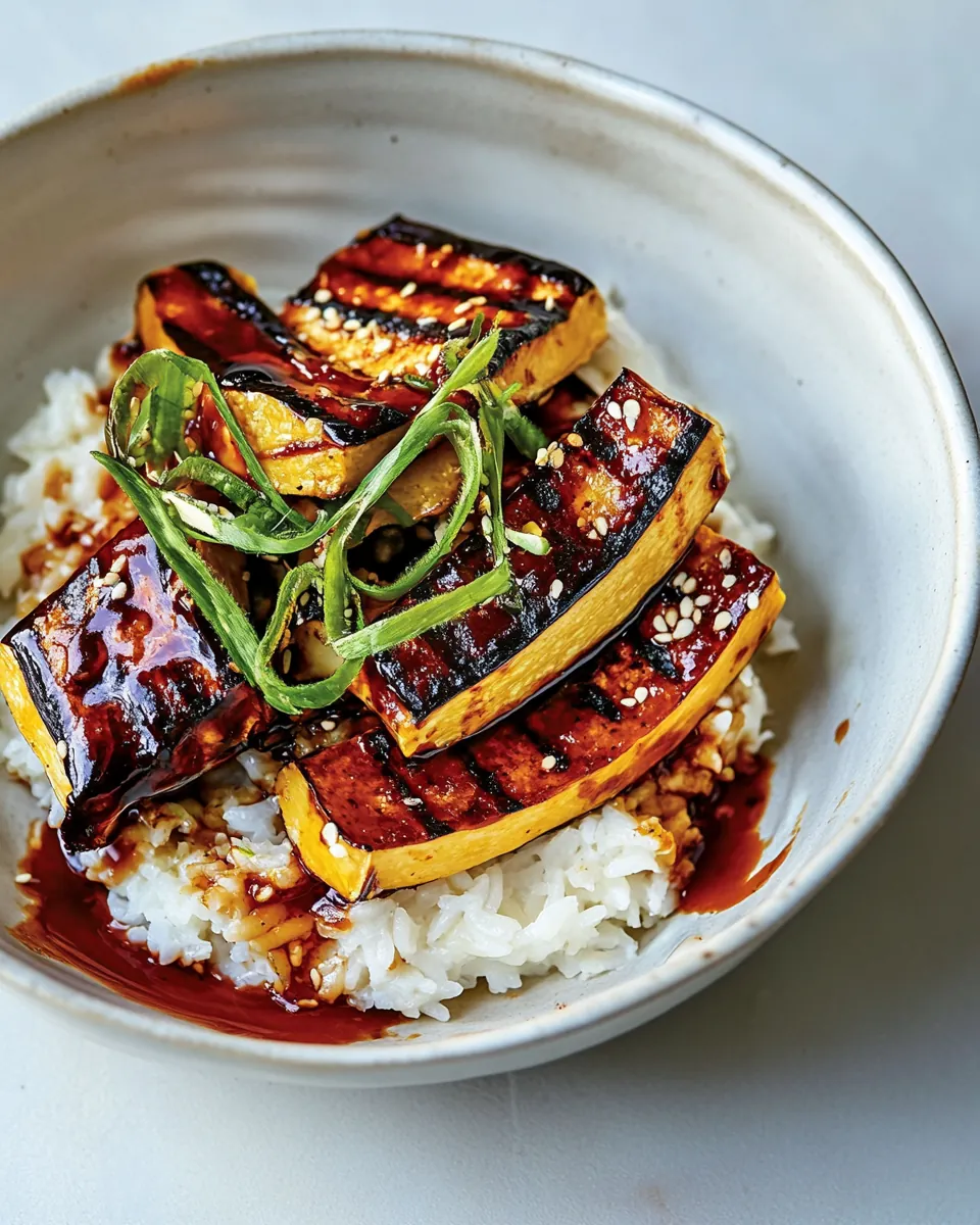 Gochujang Delicata Squash with Rice Tofu