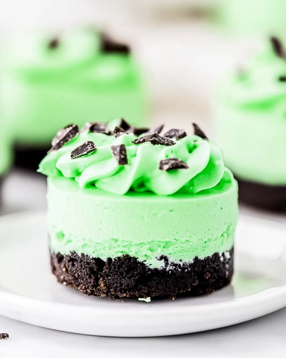 Grasshopper Mini Cheesecakes