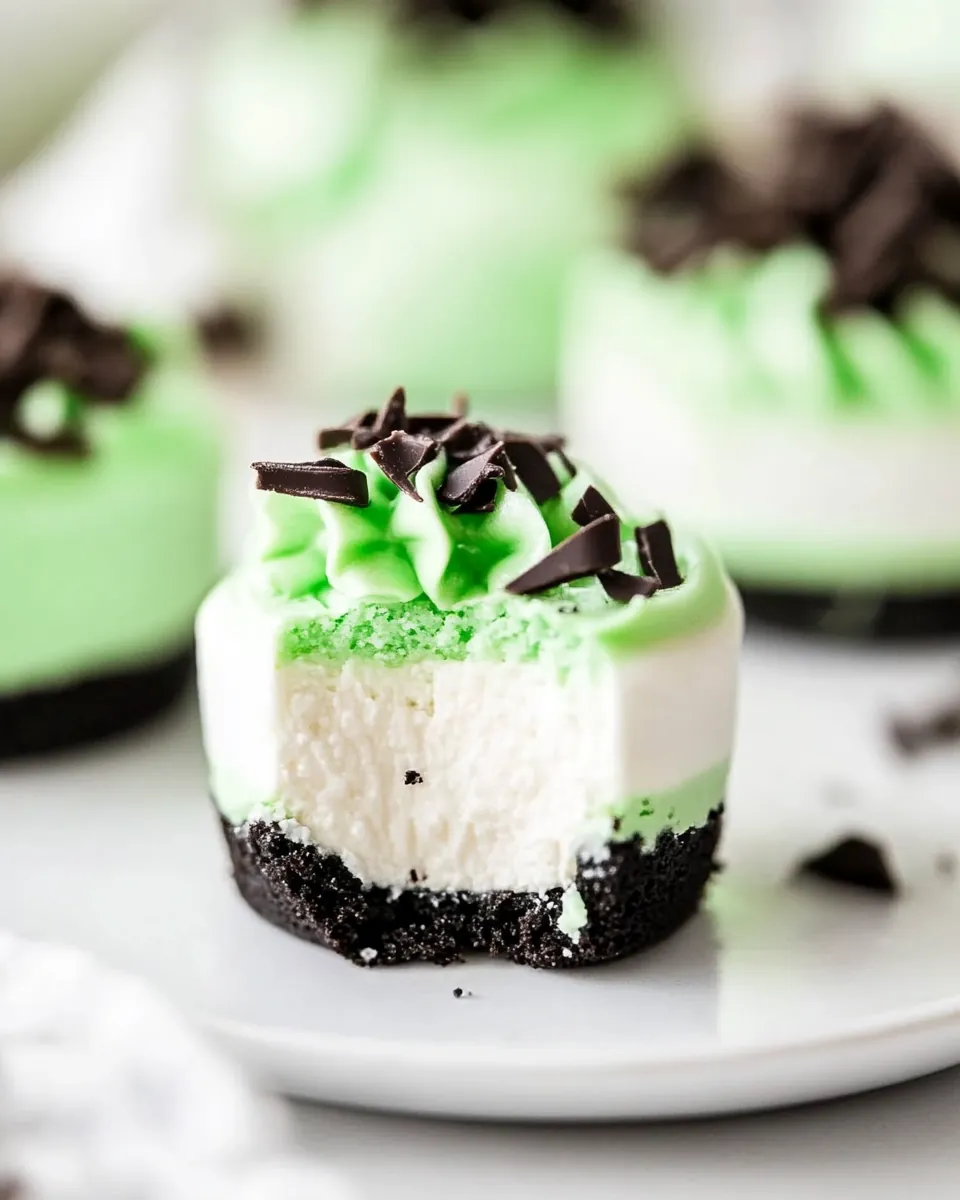 Grasshopper Mini Cheesecakes