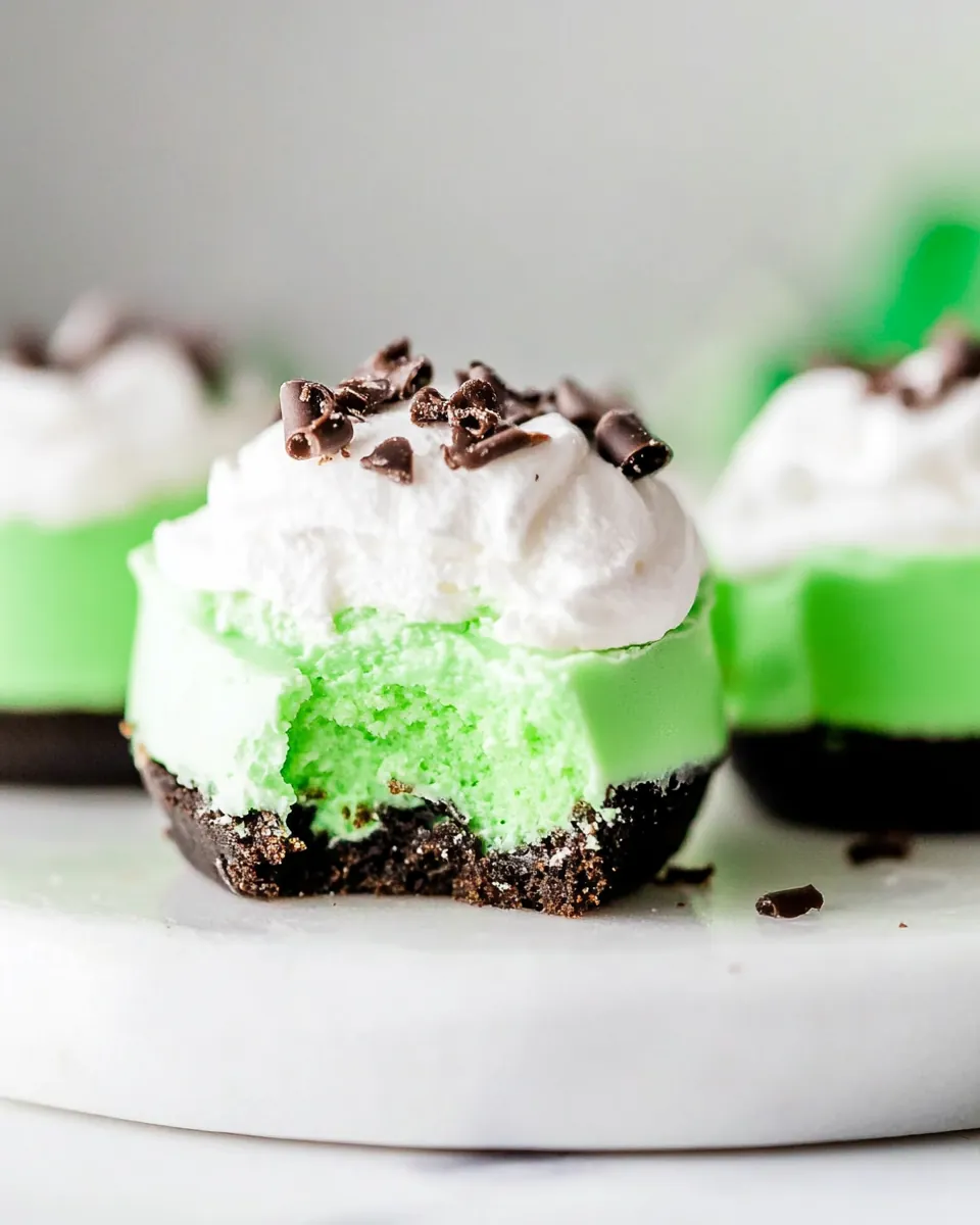 Grasshopper Mini Cheesecakes