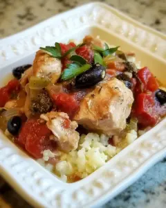 Greek Chicken Stew with Cauliflower Rice