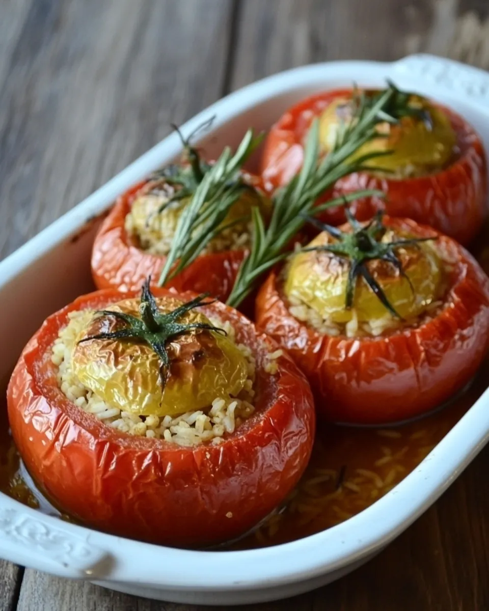 Greek Stuffed Tomatoes with Rice