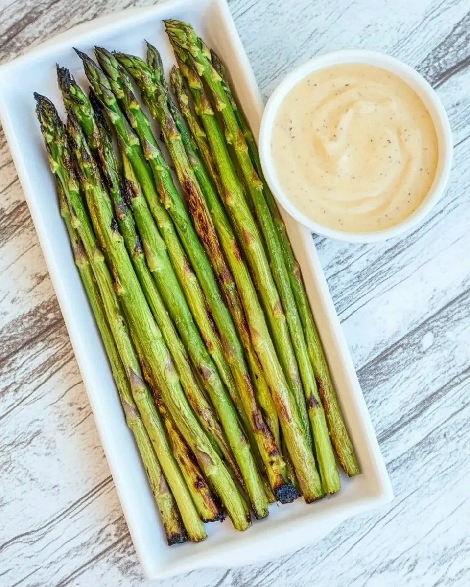 Grilled Asparagus with Wasabi Soy Dipping Sauce
