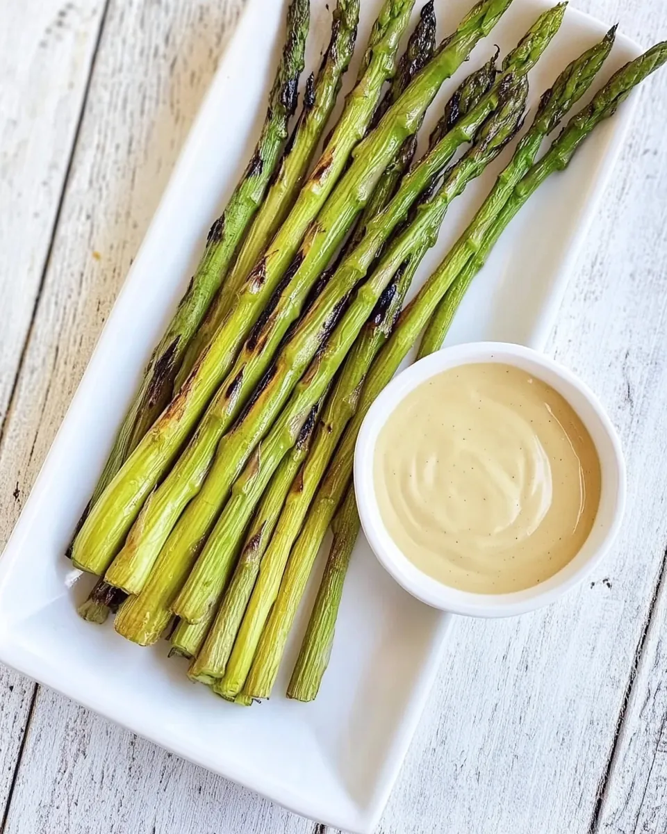 Grilled Asparagus with Wasabi Soy Dipping Sauce