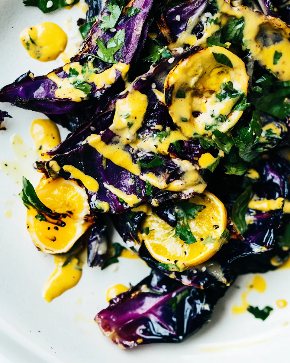 Grilled Cabbage with Sunshine Tahini Sauce