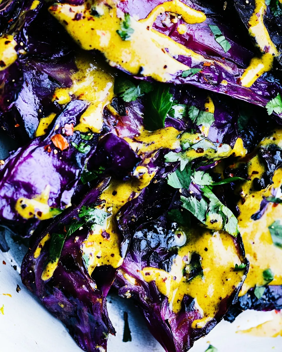 Grilled Cabbage with Sunshine Tahini Sauce
