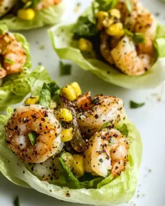 Grilled Cilantro Lime Shrimp Lettuce Cups