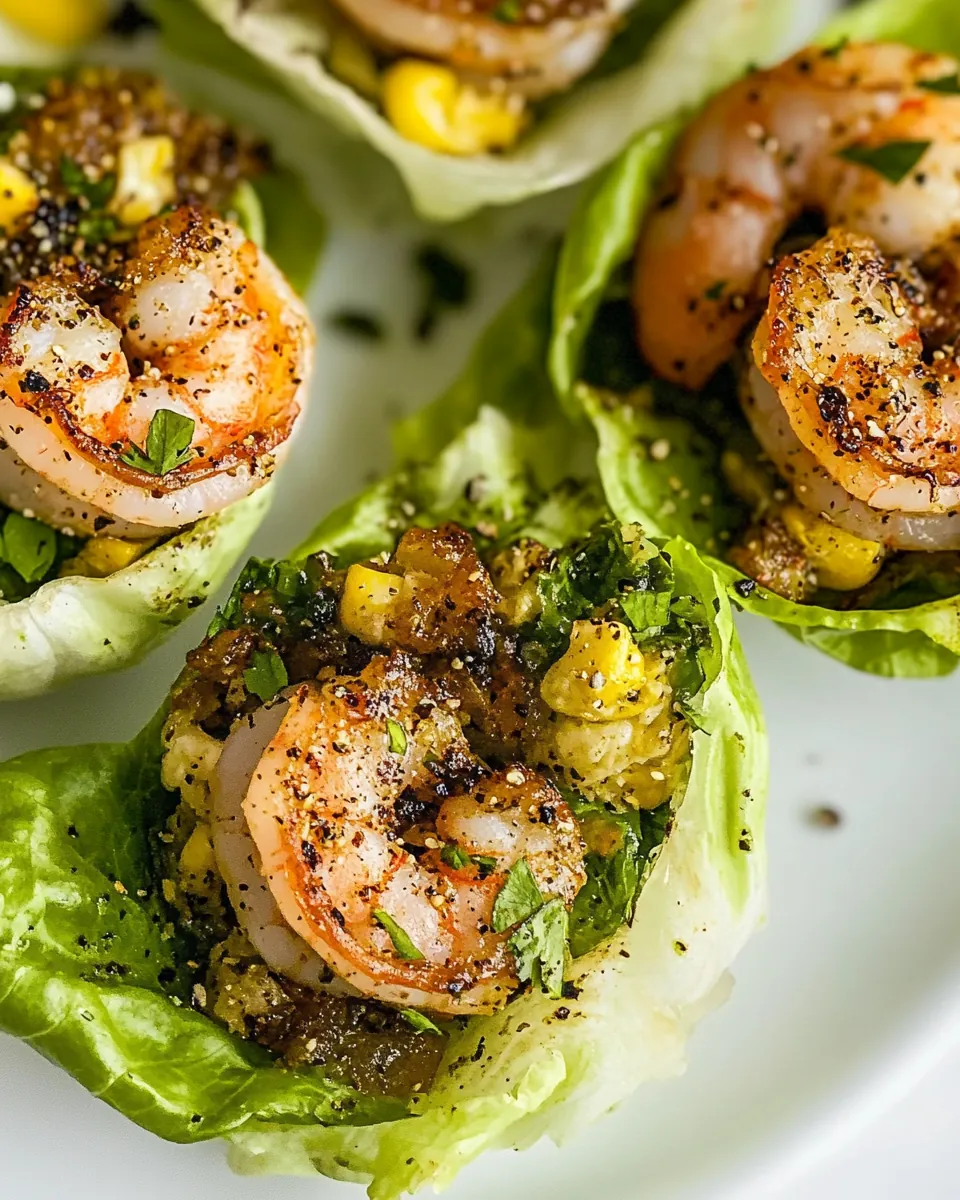 Grilled Cilantro Lime Shrimp Lettuce Cups