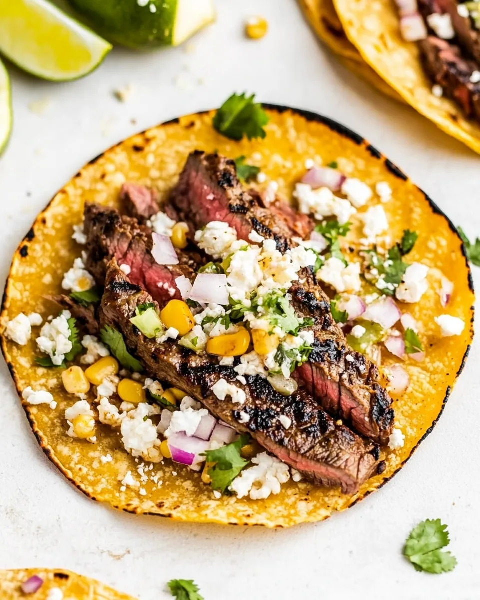 Grilled Skirt Steak and Elote Tacos