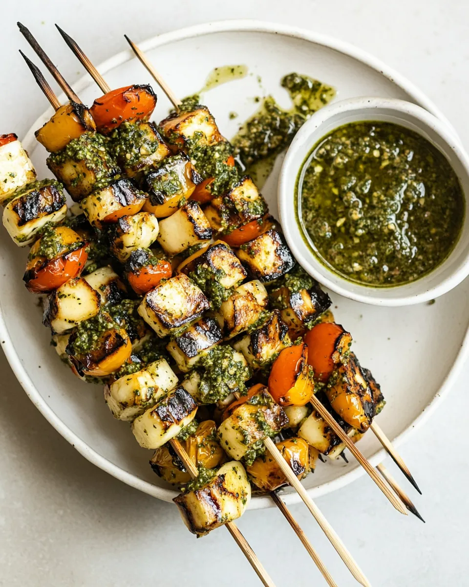 Grilled Vegetable and Halloumi Skewers