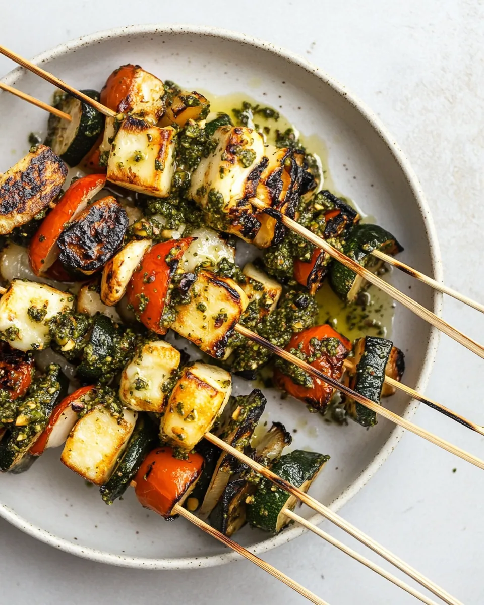Grilled Vegetable and Halloumi Skewers