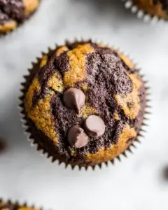 Healthy Marbled Chocolate Pumpkin Muffins