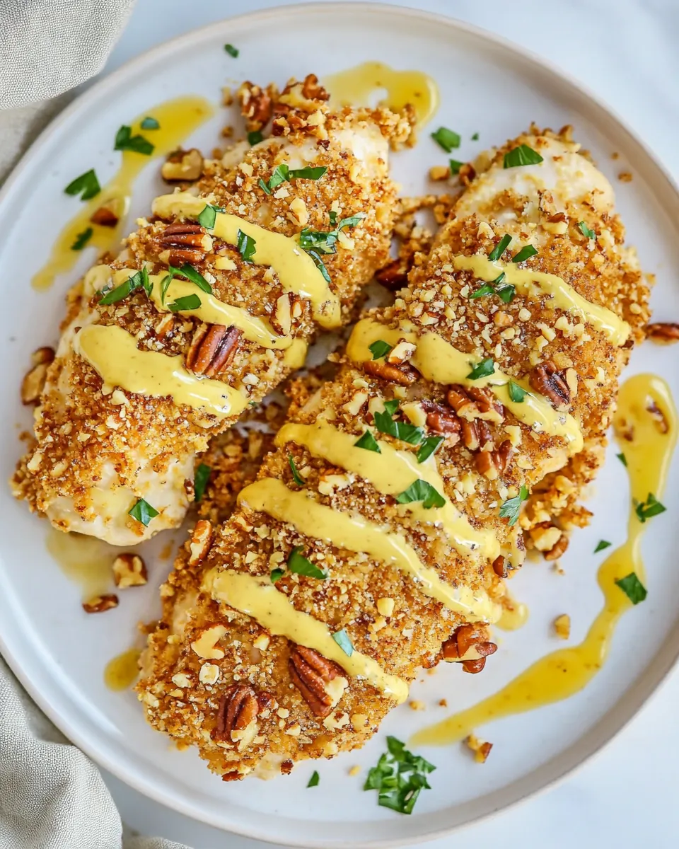 Honey Mustard Pecan Crusted Chicken