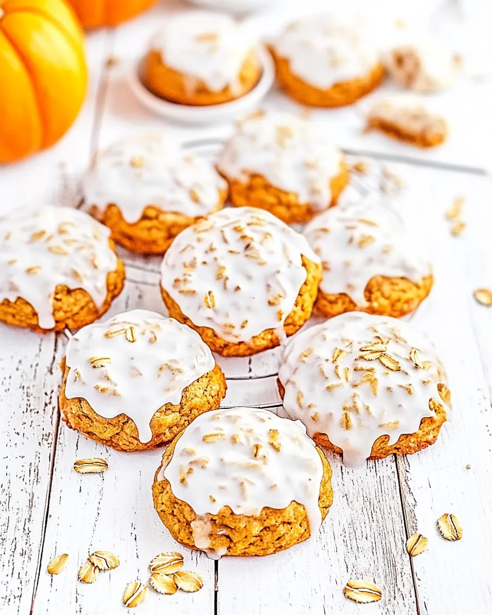 Iced Pumpkin Oatmeal Cookies