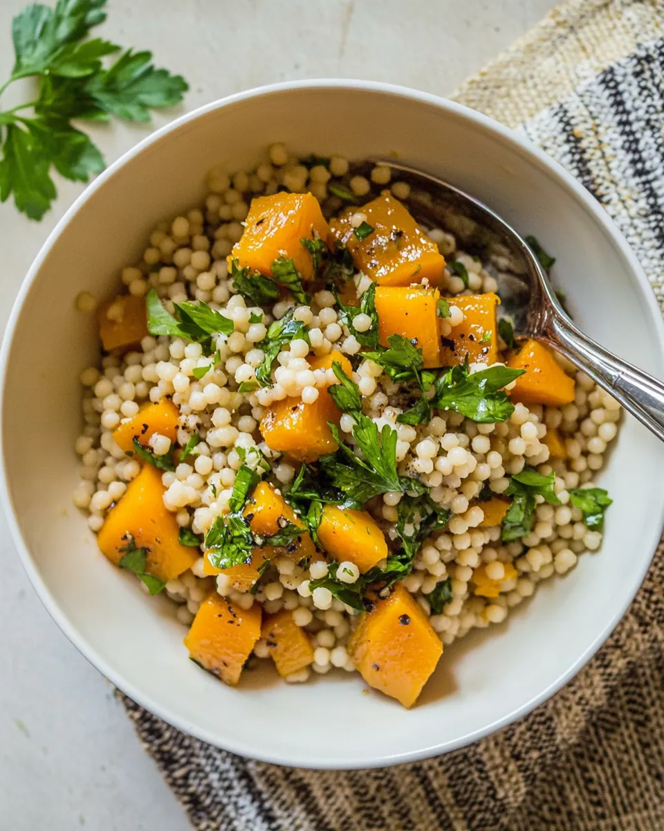 Israeli Couscous with Butternut Squash Preserved Lemons