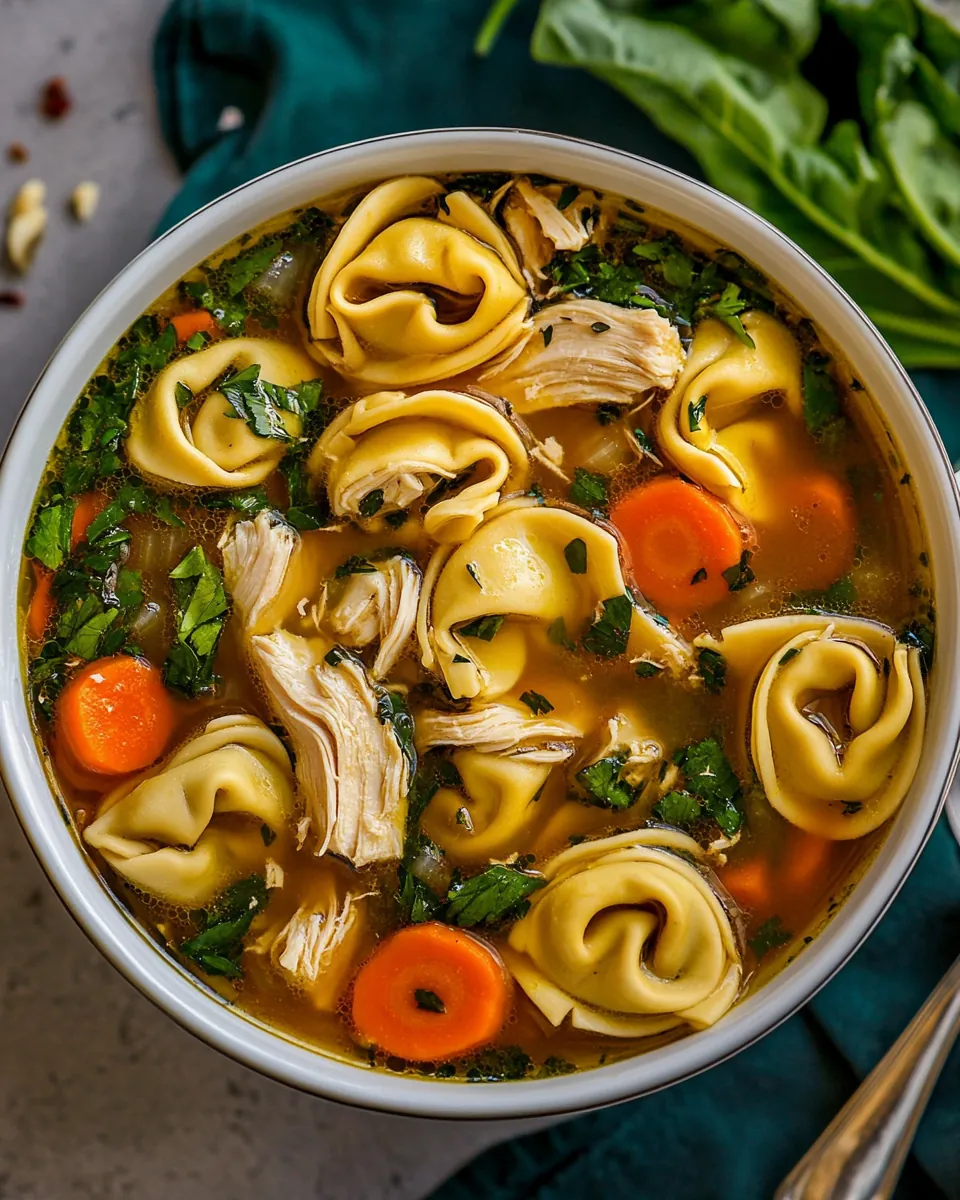 Italian Chicken Tortellini Soup