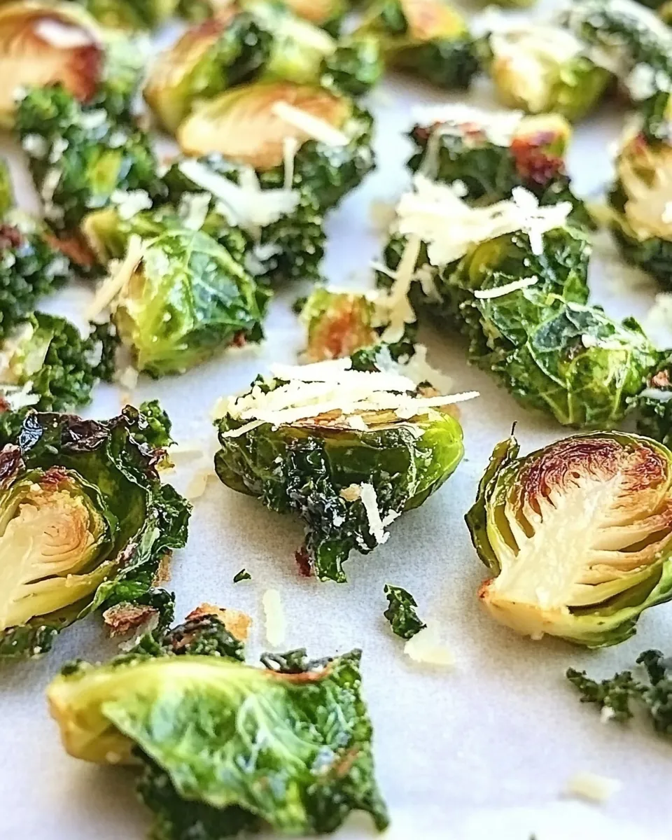 Kale Sprouts with Roasted Garlic and Parmesan