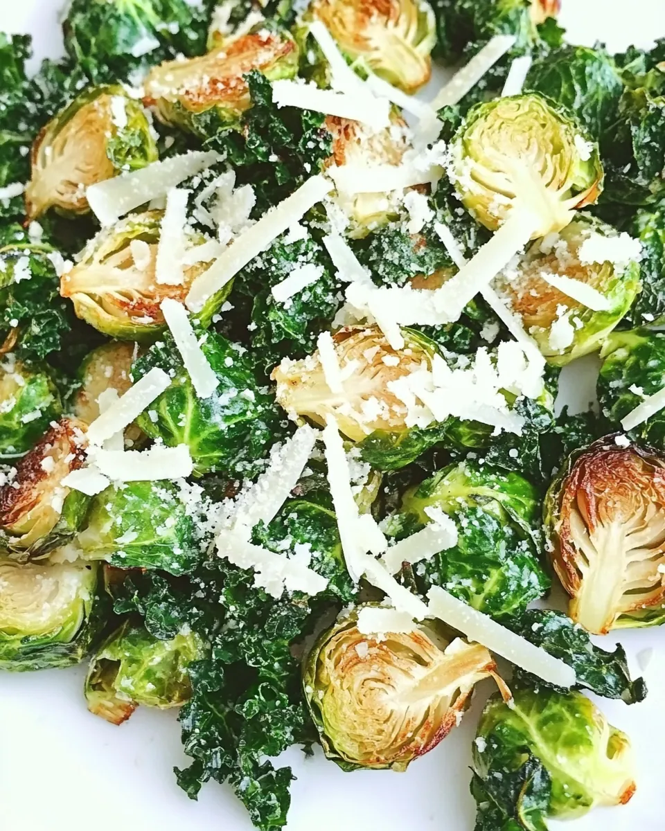 Kale Sprouts with Roasted Garlic and Parmesan